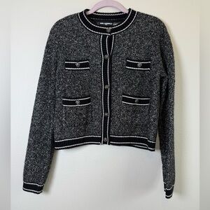 Karl Lagerfeld Black and White Cardigan